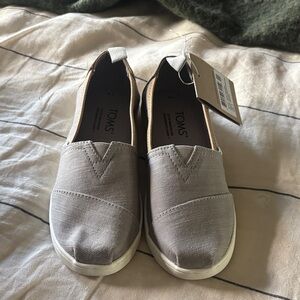 TOMS Light Gray Canvas Slip-Ons